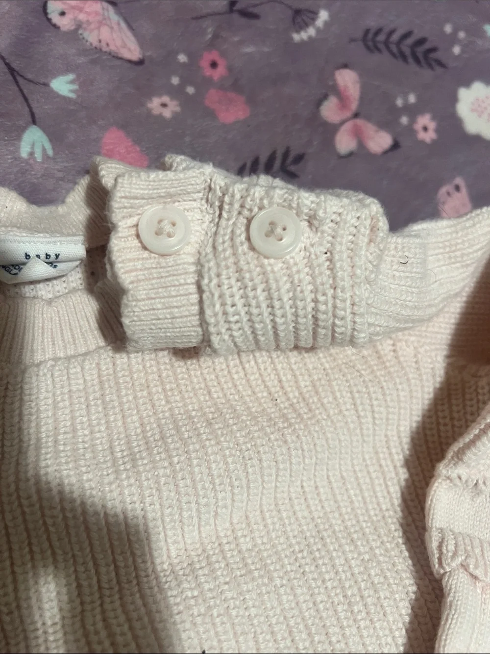 GAP Pink Knit Ruffle Baby Outfit
